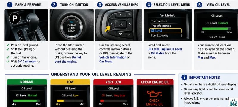 How to check oil level in car on dashboard
